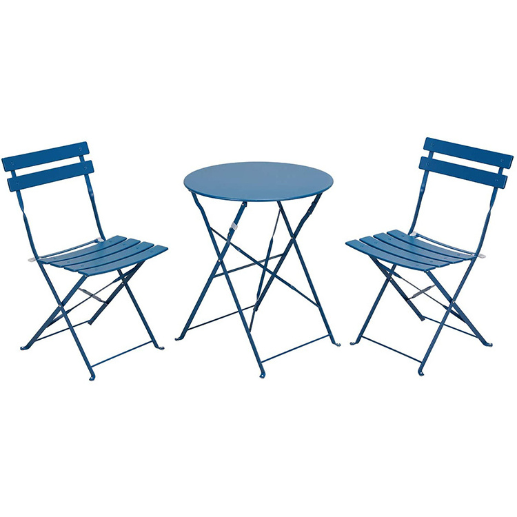 Patio Bistro Set 3 Piece Folding Round Table Chairs Outdoor Furniture Set