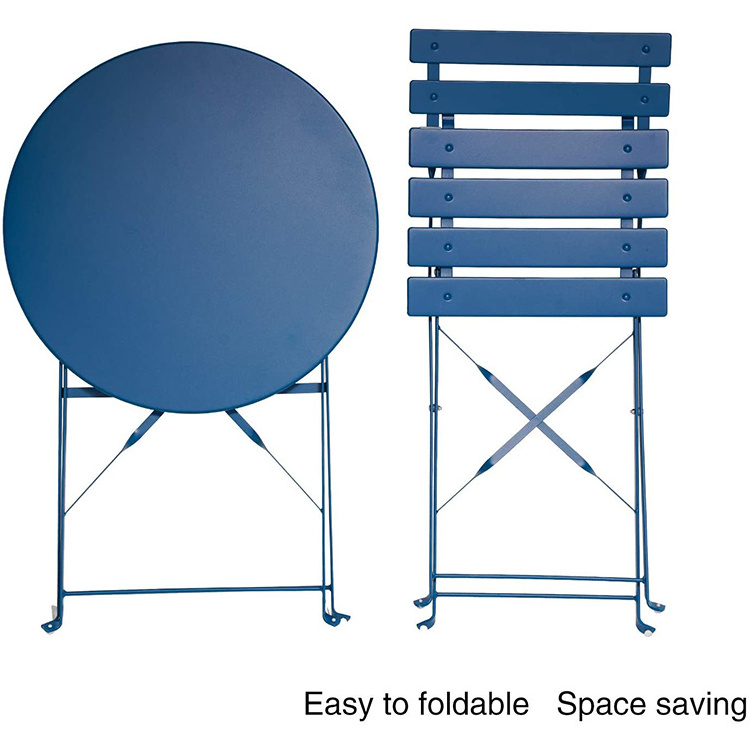 Patio Bistro Set 3 Piece Folding Round Table Chairs Outdoor Furniture Set