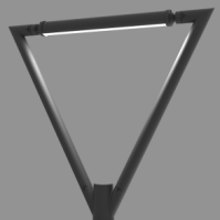 new design street light 3m triangle limb post top for garden aluminum pole light with high lumen