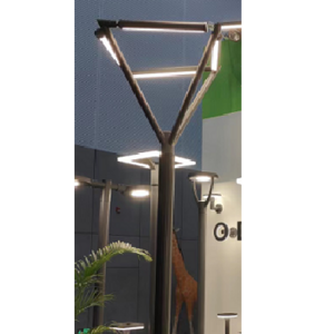 new design street light 3m triangle limb post top for garden aluminum pole light with high lumen