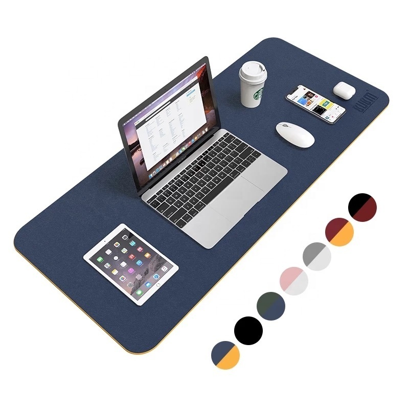 Custom Large Double Dual Sided Full Table Waterproof PU Eco Executive Leather deskmate Mouse Mat Office Desk Pad Mat