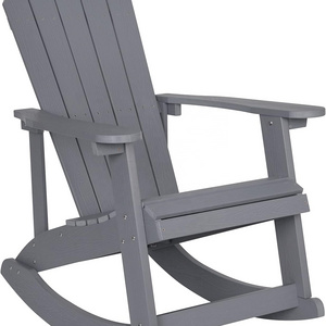 YANGTEK Adirondack Rocking Chair,HDPS Poly Rocking Chair Outdoor,Weather Resistant Rocker Chair for Porch, Yard, (Grey)