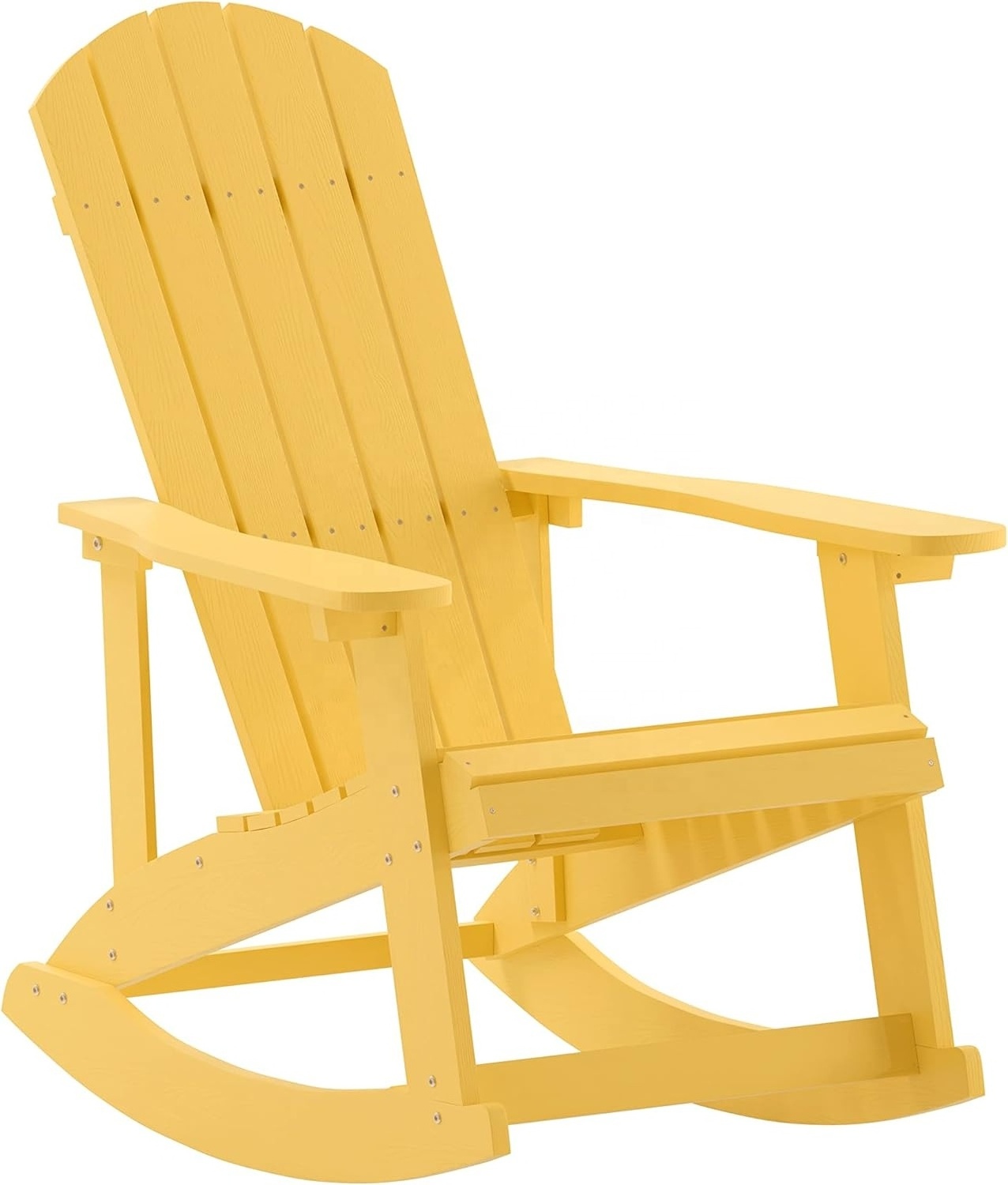 YANGTEK Adirondack Rocking Chairs Weather Resistant,Fire Pit Chairs,Plastic Adirondack Chairs for Adults,Loading 350 lb(Yellow)