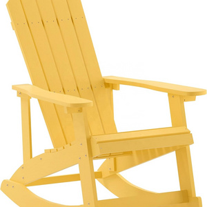 YANGTEK Adirondack Rocking Chairs Weather Resistant,Fire Pit Chairs,Plastic Adirondack Chairs for Adults,Loading 350 lb(Yellow)