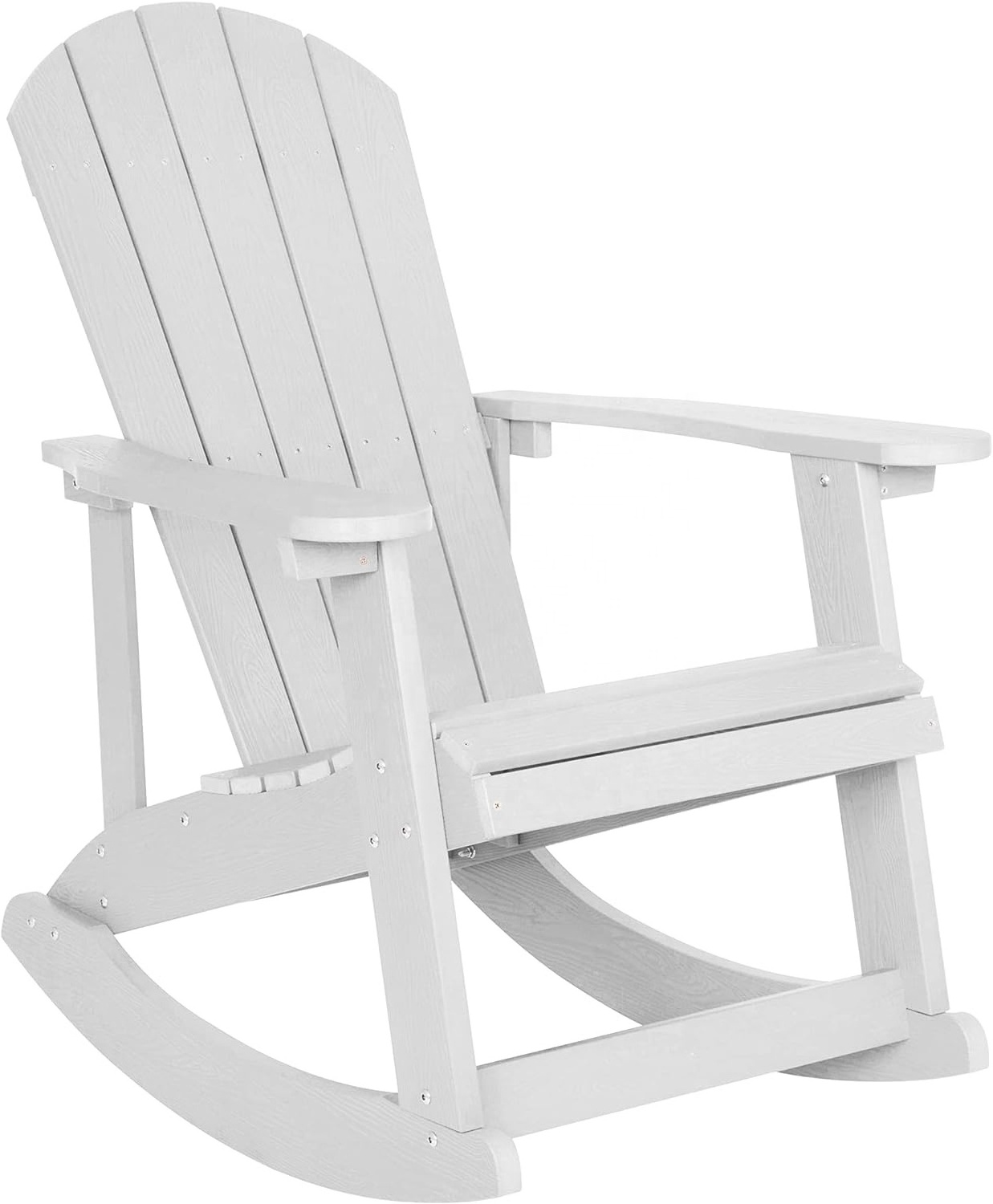 YANGTEK Adirondack Rocking Chairs Weather Resistant,Fire Pit Chairs,Plastic Adirondack Chairs for Adults,Loading 350 lb(White)