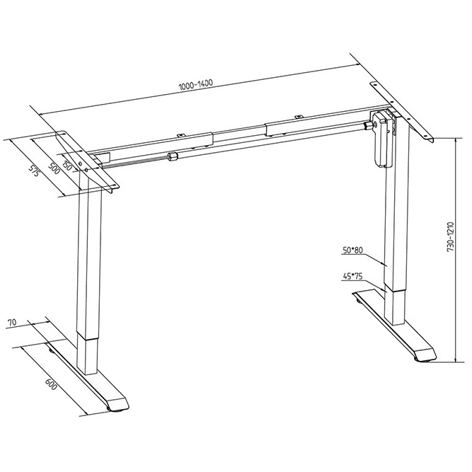 Electric Height Adjustable Table Base Single Line Actuator Schreibtis Standing Height Adjustable adjustable height standing desk