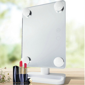 China Factory Price Facial Touch Large Tabletop Vanity Table Smart Makeup Mirror LED Bulbs Lighted Cosmetic Mirror