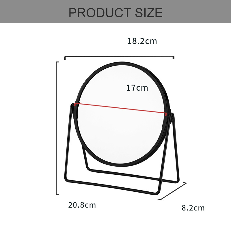 Double Sided Desktop Metal Frame Makeup Table Mirror X5 Magnifying Cosmetic Mirror With Metal Rim For Promotional Gift