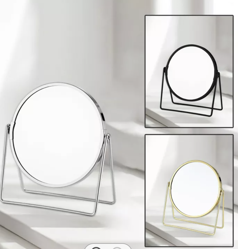 Double Sided Desktop Metal Frame Makeup Table Mirror X5 Magnifying Cosmetic Mirror With Metal Rim For Promotional Gift