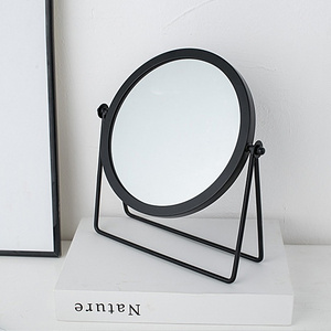 Double Sided Desktop Metal Frame Makeup Table Mirror X5 Magnifying Cosmetic Mirror With Metal Rim For Promotional Gift