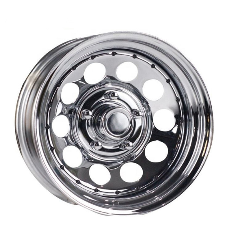 High Quality Custom Made Chrome Lip 14 Inch Sport Rim 5x114.3 Modular Steel Trailer Wheels