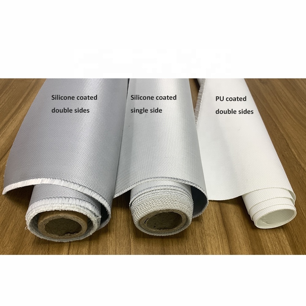 Heat Treatment E glass Silicone Coating Non woven Fire Fabric Two Sides Silicone Rubber Coated Fiberglass Fabric