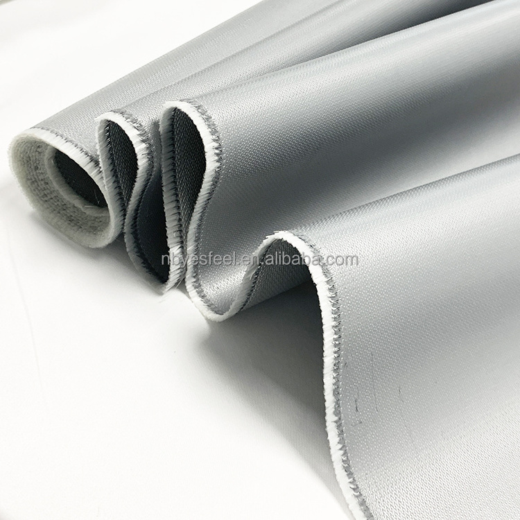 Heat Treatment E glass Silicone Coating Non woven Fire Fabric Two Sides Silicone Rubber Coated Fiberglass Fabric