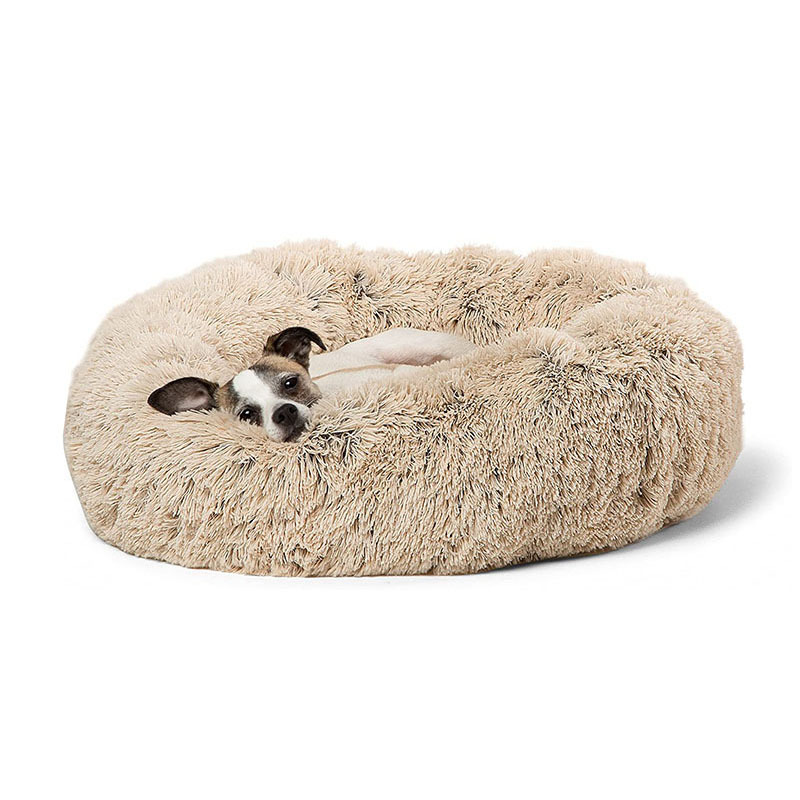 High Quality Gray Pet Donut Nest S M L XL XXL Washable Calming Dog Bed for Wholesale