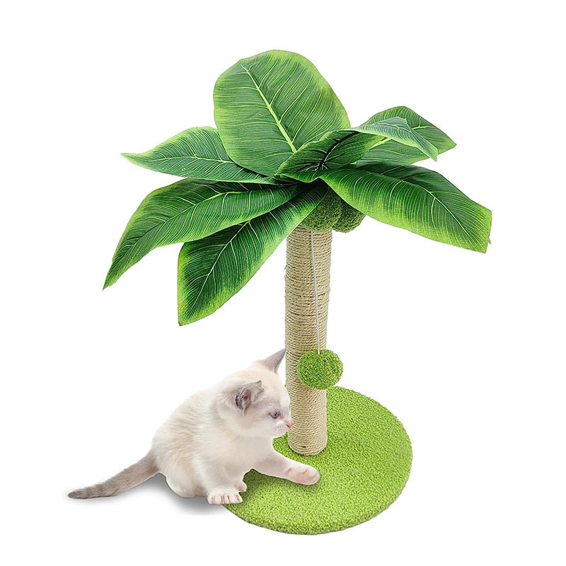 Sisal Cat Scratcher Kitten Scratching Post Wood Cute Hot Sale 15 Inch Popular Cat Tower Tree Things for 3 Cats Customized Color