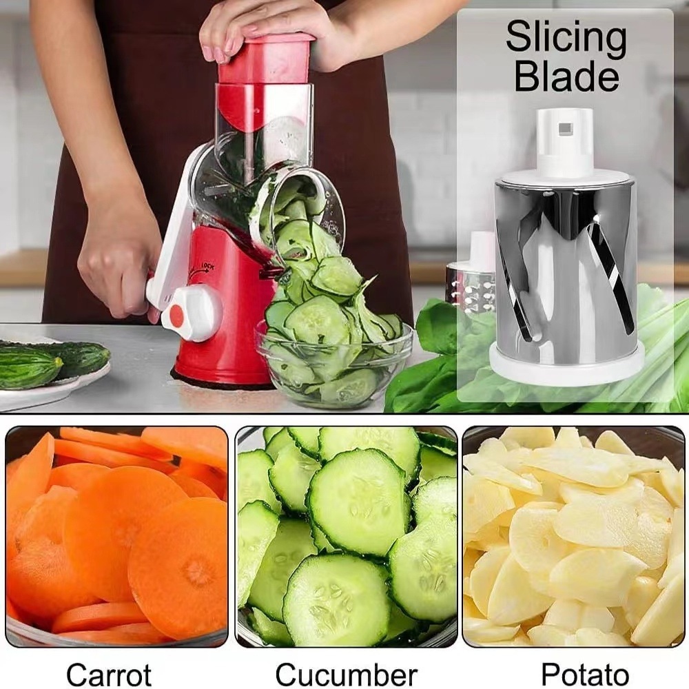 Kitchen Manual Vegetable Fruit Cutter Multifunctional Salad Maker  Slicer Chopper Rotary Cheese Grater Potato Carrot Shredder