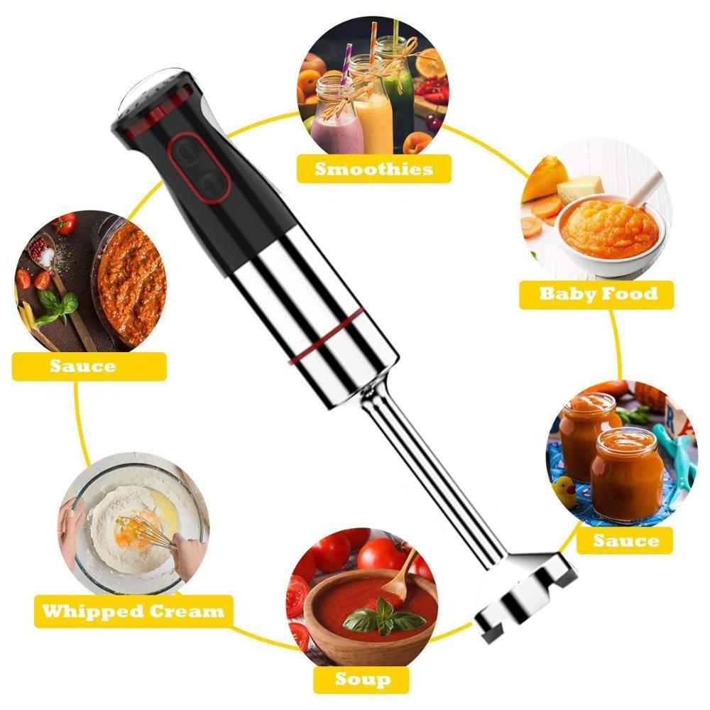 Multi-Use Immersion Hand Stick Blender Food Processor Mixing Beaker and Whisk Electric Hand Blender