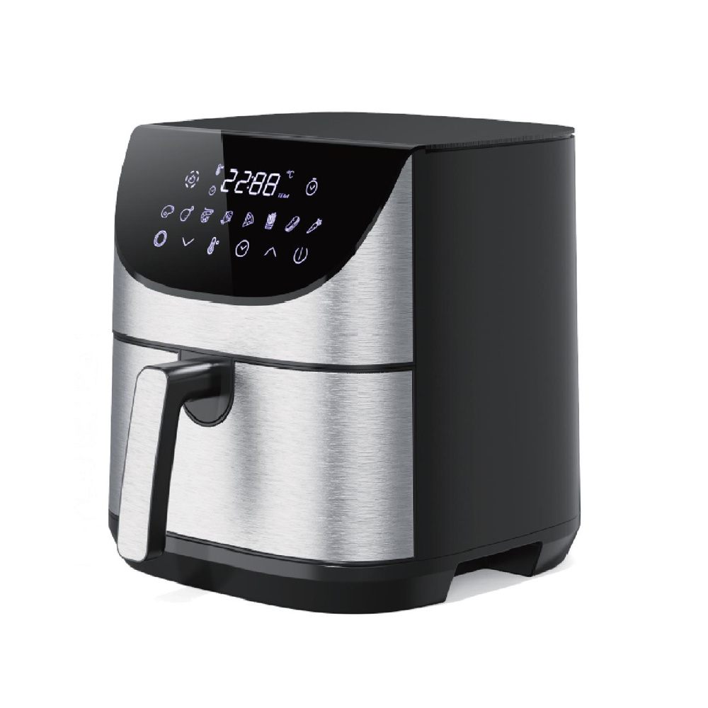 Household Multi-function Oven Smart Air Fryer OEM Acceptable Electric PTFE with Electronic Touch Screen and Fry Basket 8L 1700w