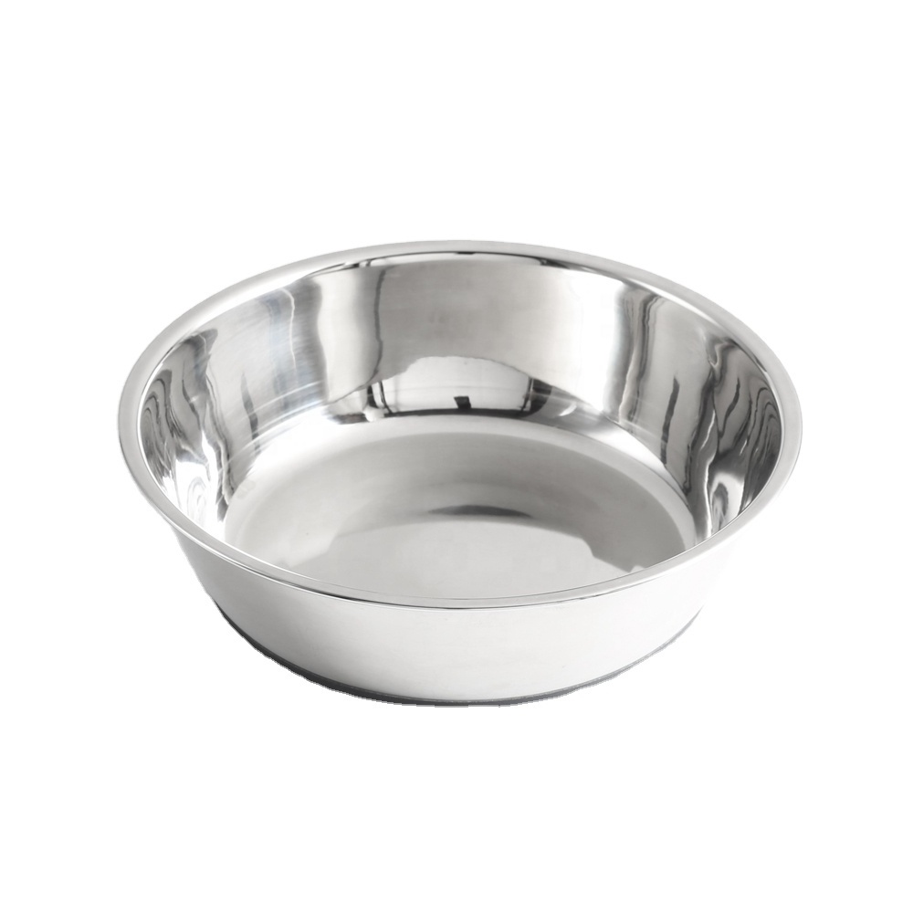 Non Slip Stainless Steel Dog Bowl With Rubber Base Stainless Steel Pet Food Drinking Bowl Dish