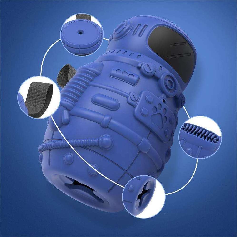 Best Sale Astronaut Shape 2 in 1 Natural Rubber Interactive Pet Food Leakage Dispenser Dog Chew Toy