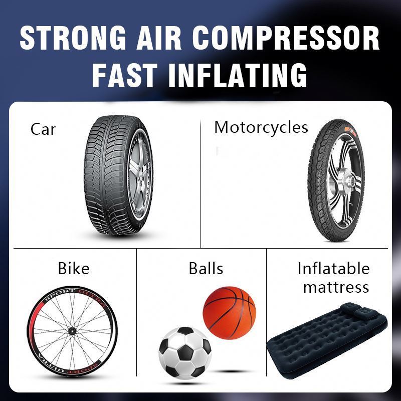 Quickly Inflated Cordless Air Compressor Auto Tire Inflator 12V Portable Air Pump with Digital Pressure for Car Tires Inflatable