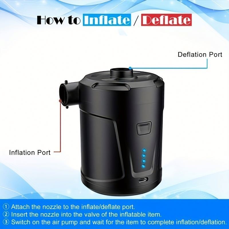 Mini Size Automatic Portable Camping Swimming Boat Electric Air Bed Rechargeable Air Mattress Pump