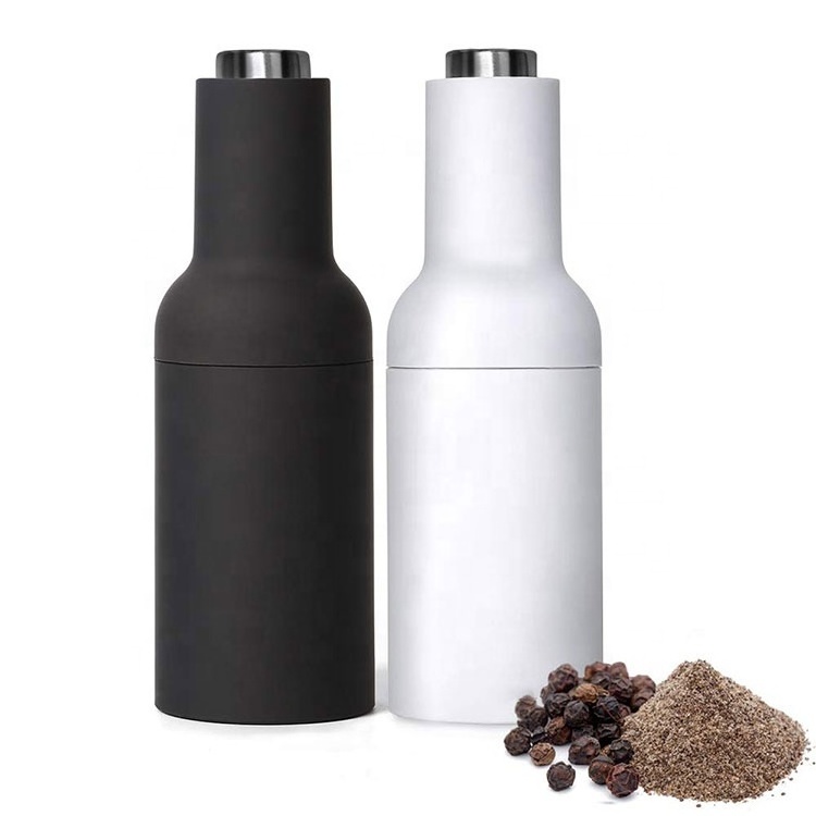 Hot Selling Adjustable Ceramic Core Electrical Gravity Salt and Pepper Bottle Grinder With Lid