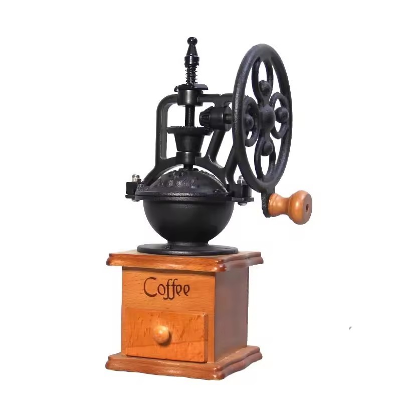 Wholesale high quality home and kitchen retro style ferris wheel hand crank coffee bean mill manual coffee grinder