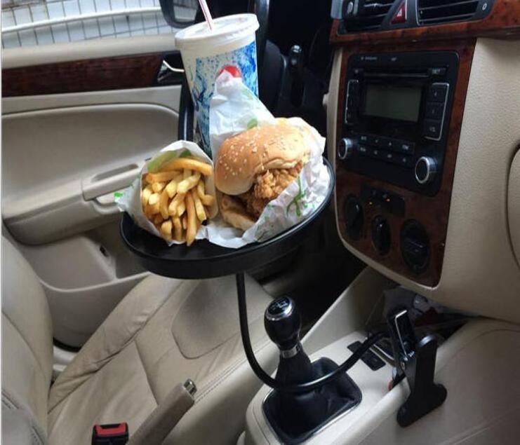 Automobile Plastic Folding Car Swivel Food Snacks Cup Holder Truck Food Tray Car Tray