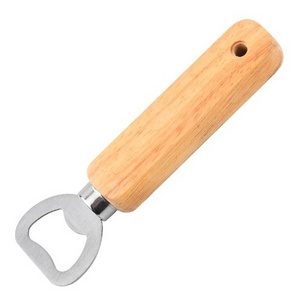 Wooden Beer Bottle Opener Cheap Custom Logo Wood Handle Stainless Steel Bottle Opener