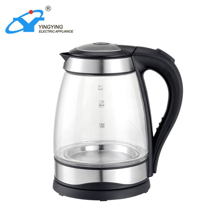 1.8l 1800w electric kettle glass 360 blue led Commercial Prices Ss Water Boiler Electric Tea Kettle