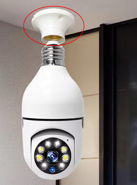 Ceiling Mount AC Power Bulb Light Wireless Camera 90 Degree 360 V380 Pro Wifi Automatic Camera