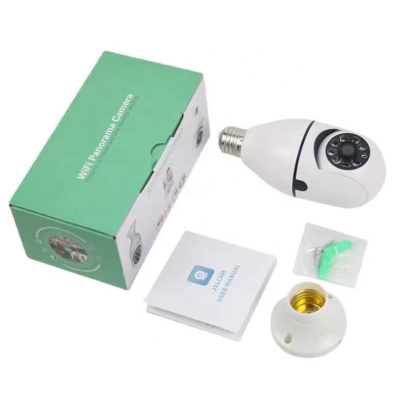 Ceiling Mount AC Power Bulb Light Wireless Camera 90 Degree 360 V380 Pro Wifi Automatic Camera