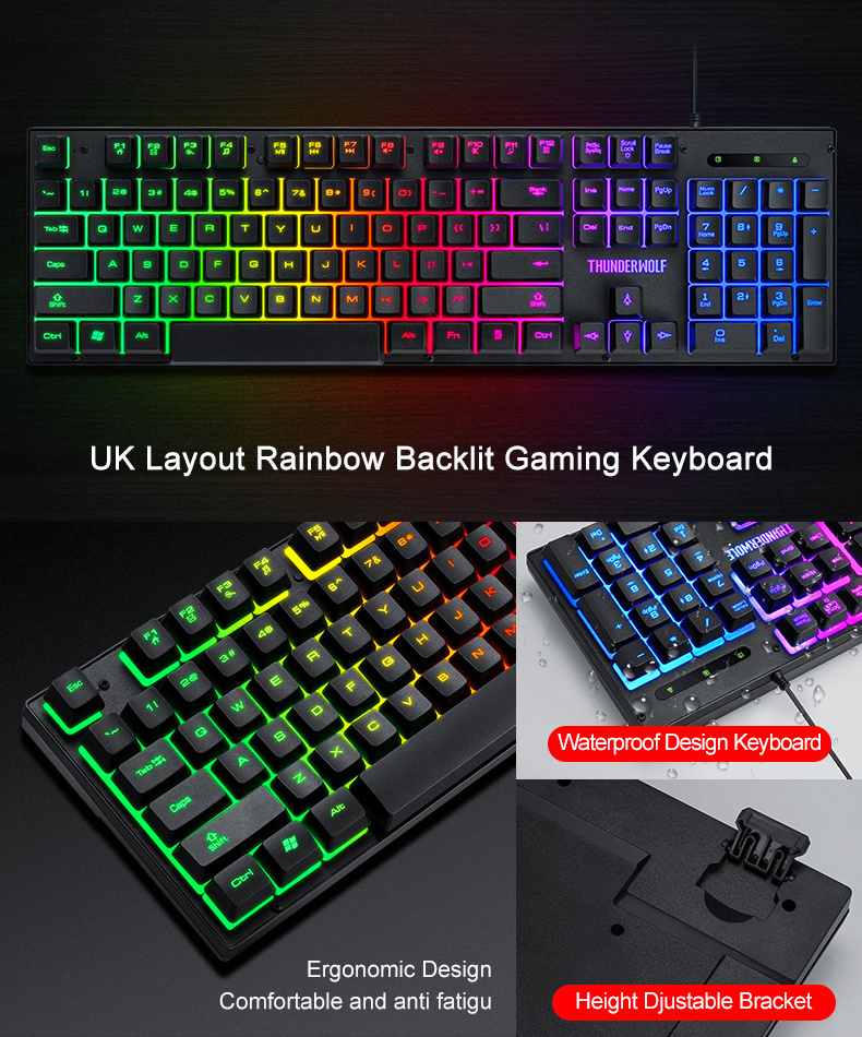 4 in 1 Mechanical Feel Gaming Sets RGB Backlight Keyboard Mouse Keyboard Mouse Headset Mousepad Combos Keyboard Mouse Combos