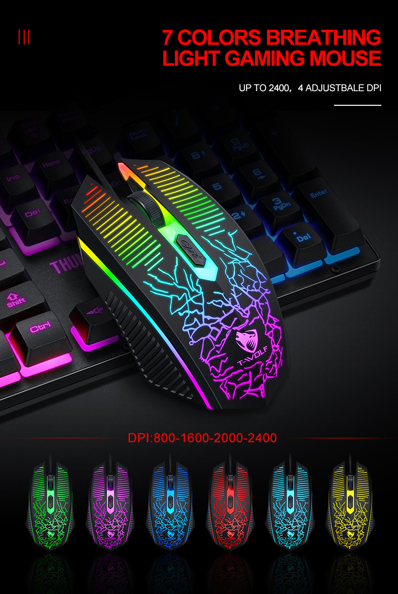 4 in 1 Mechanical Feel Gaming Sets RGB Backlight Keyboard Mouse Keyboard Mouse Headset Mousepad Combos Keyboard Mouse Combos