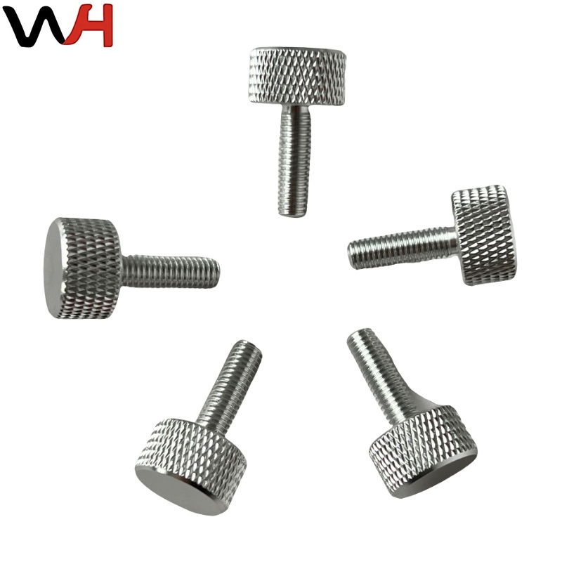 Custom fasteners manufacturers full thread aluminum screw threaded rods bolts and nuts  knurled screw