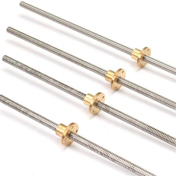 Custom cnc machining high quality Stainless Steel lead screw large trapezoidal threaded rod