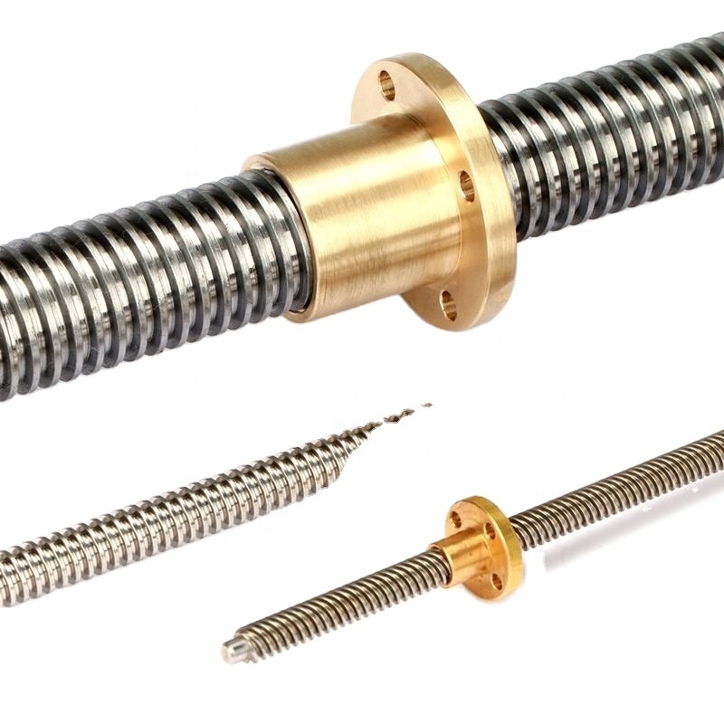 Custom cnc machining high quality Stainless Steel lead screw large trapezoidal threaded rod