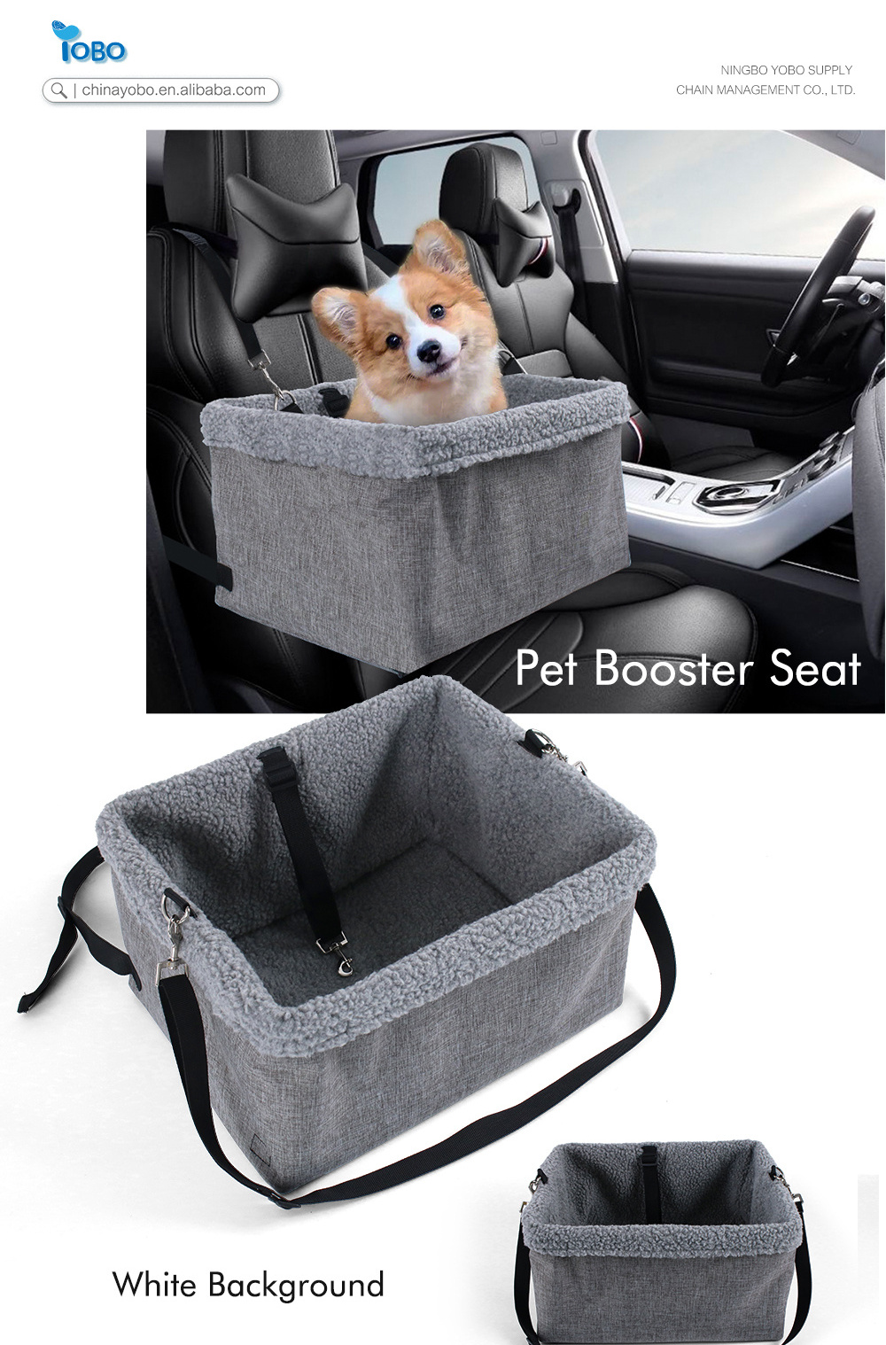 Cat Dog Travel Bag Carrier Armrest Puppy Safety Booster Seat Elevated Dog Car Seat Pet Console Booster Seat