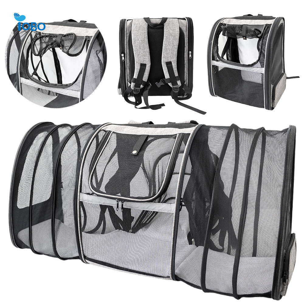 YOBO Oxford Portable Pet dog Travel Bag Pet Carrier Mesh Cardboard Expandable Pet Backpack