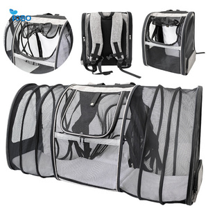 YOBO Oxford Portable Pet dog Travel Bag Pet Carrier Mesh Cardboard Expandable Pet Backpack