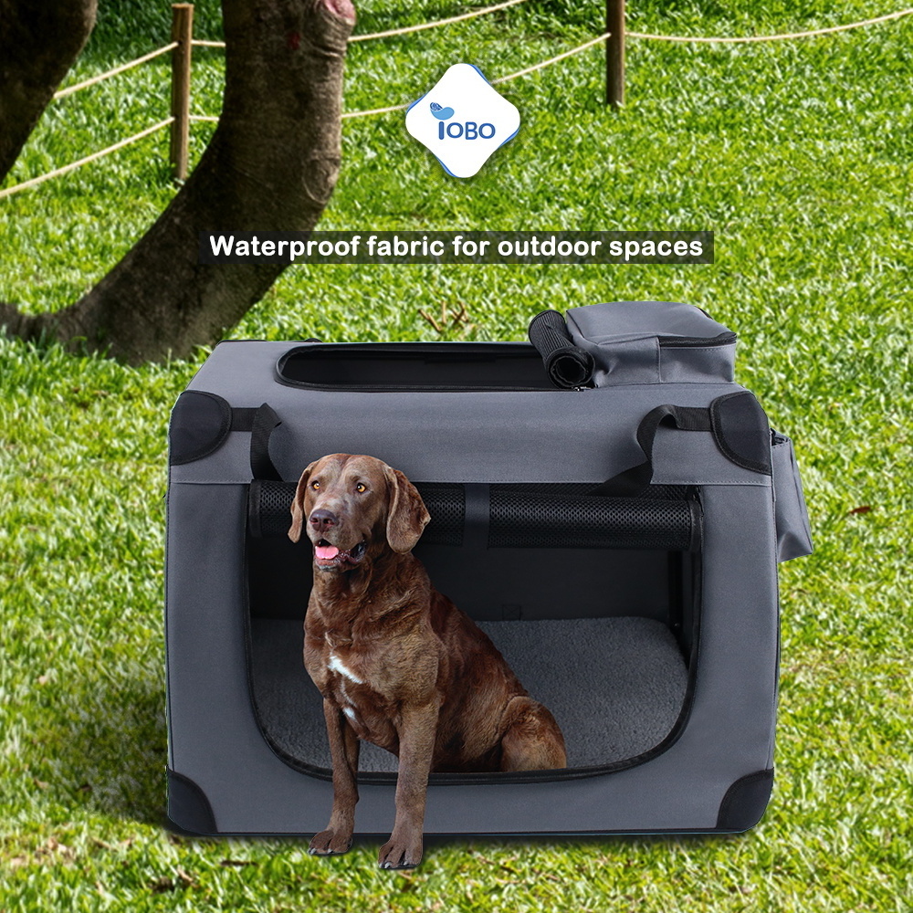 YOBO 3 Door Indoor & Outdoor Dog Travel Kennel  Foldable Soft Dog Crate Dog Travel Crate bag carrier