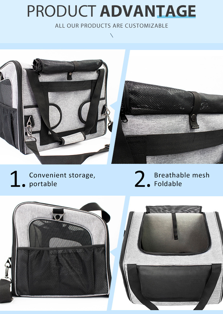 TSA Airline Approved Carrier Soft Sided Collapsible Travel Puppy pet dog cat car seat Carrier