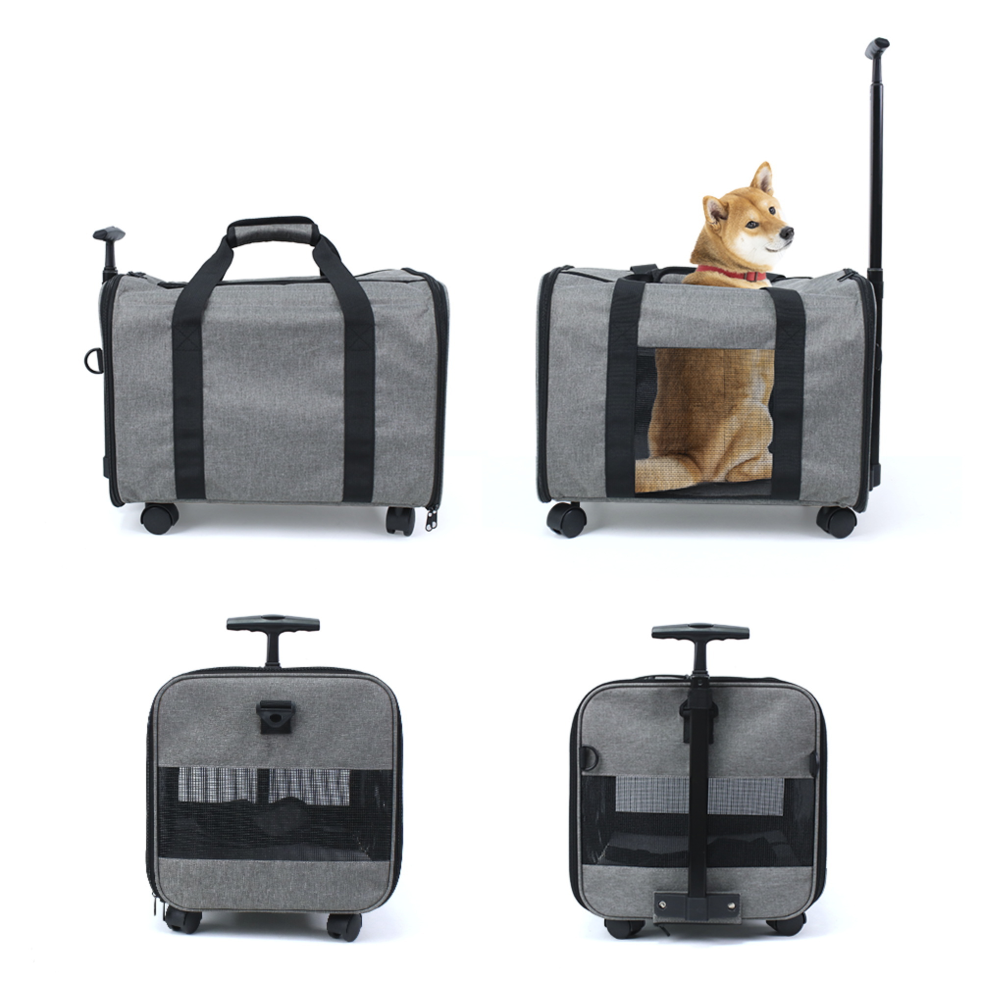 Pet Wheels Rolling Carrier Removable Wheeled Travel Carrier for Pets up