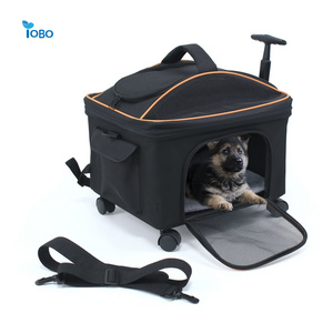 Pet dog Expandable Two Sided Expandable Rolling Cats Extra Spacious Soft Lined pet Carrier bag carrier with Wheels