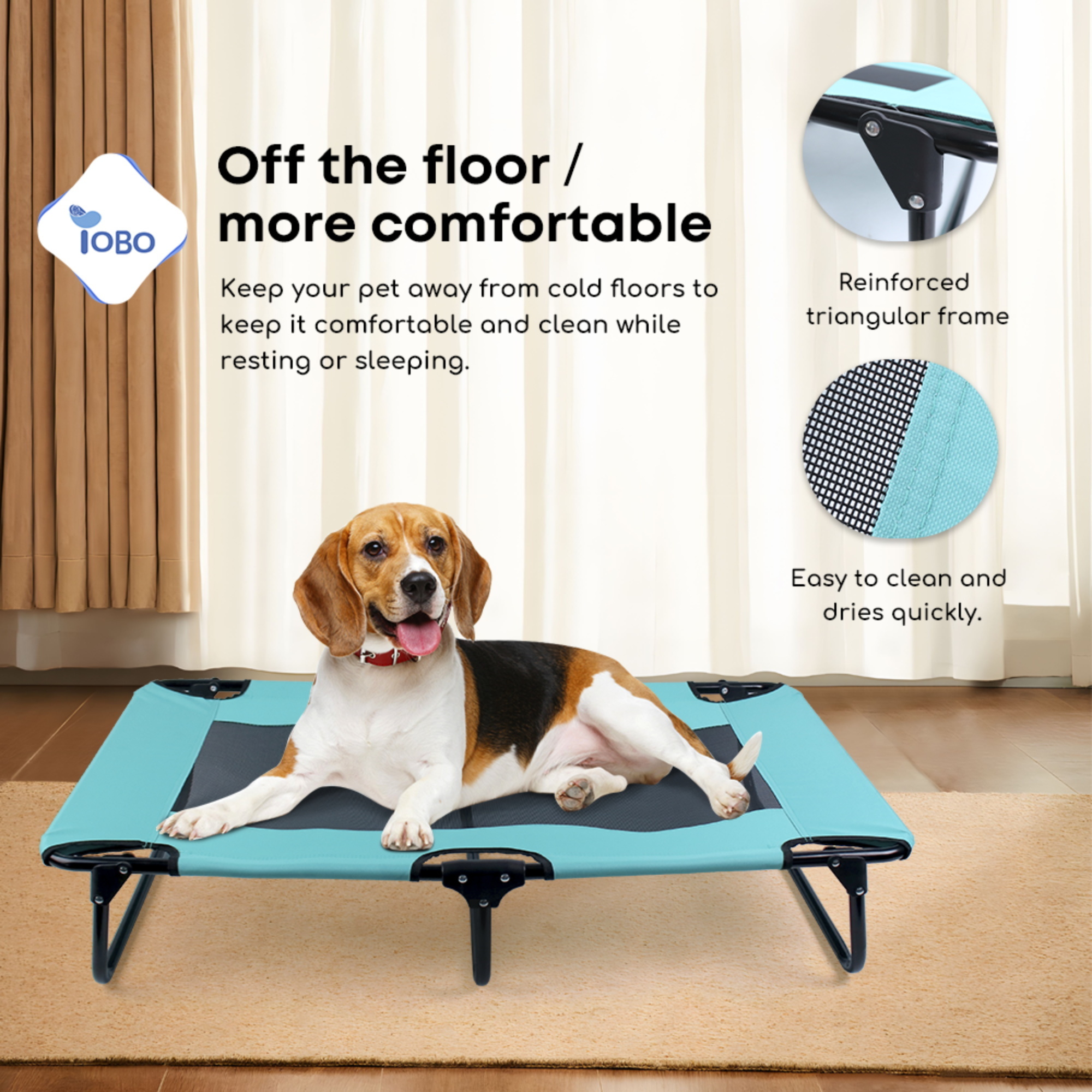 Pet Lightweight Portable Original Cooling Elevated Dog cot Bed with Washable Breathable Mesh