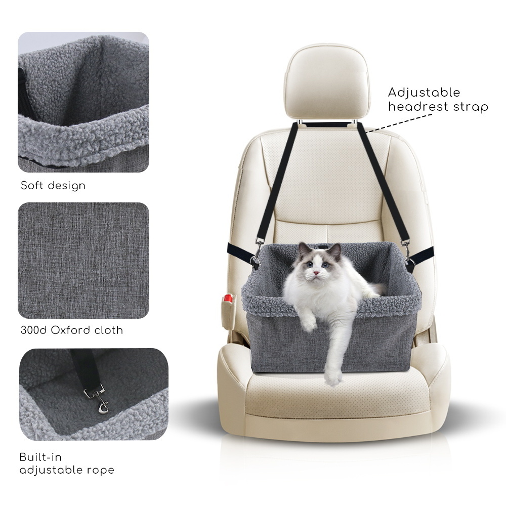 Cat Dog Travel Bag Carrier Armrest Puppy Safety Booster Seat Elevated Dog Car Seat Pet Console Booster Seat