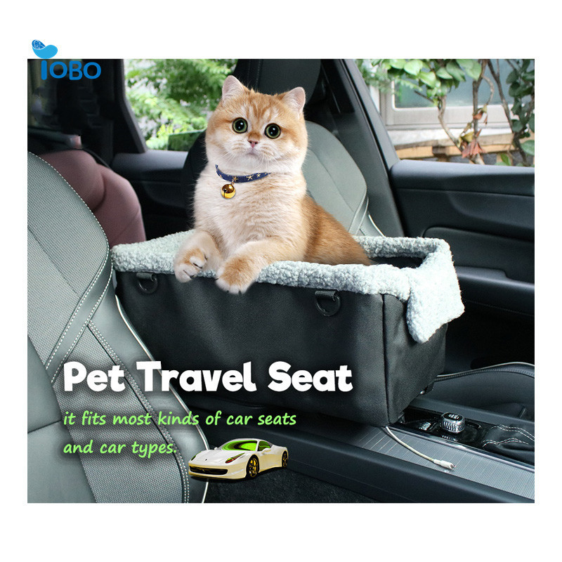 YOBO Customize Pet Portable Travel Small Dog Car Booster Armrest Middle Center Console bed Seat with Belt