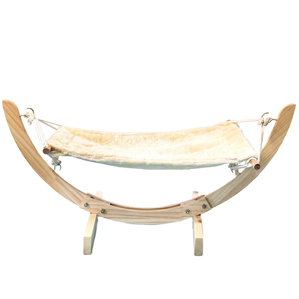 Wooden Polyester Pet Furniture Cat Swing Bed Cat Hammock Bed Soft pet carrier