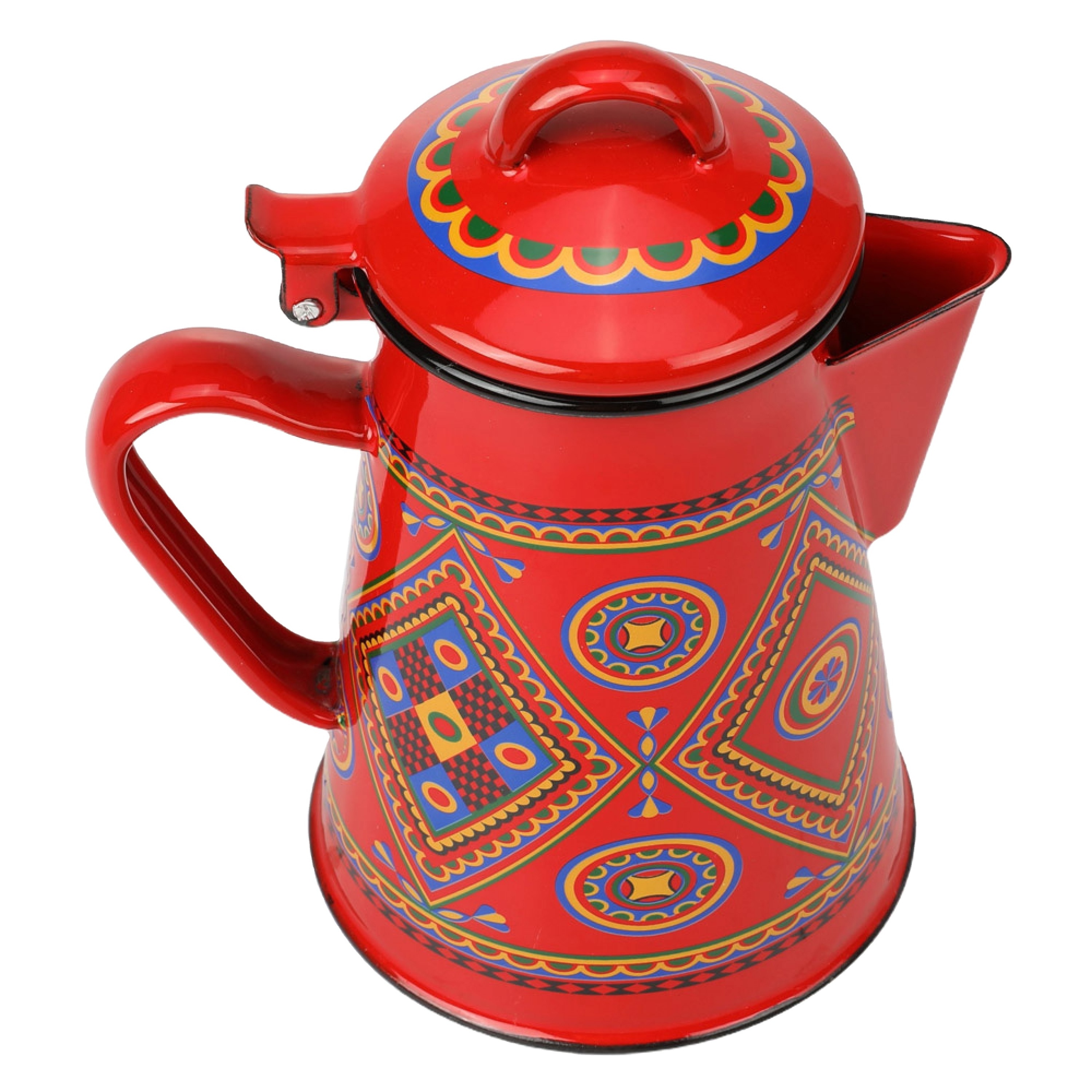 Teapot Enamel Coffee Pot 0.8L 1.2L 1.8L 2.4L Water Used for Coffee Tea Milk Oil Induction Cooker Gas Stove Red Enamel Kettle